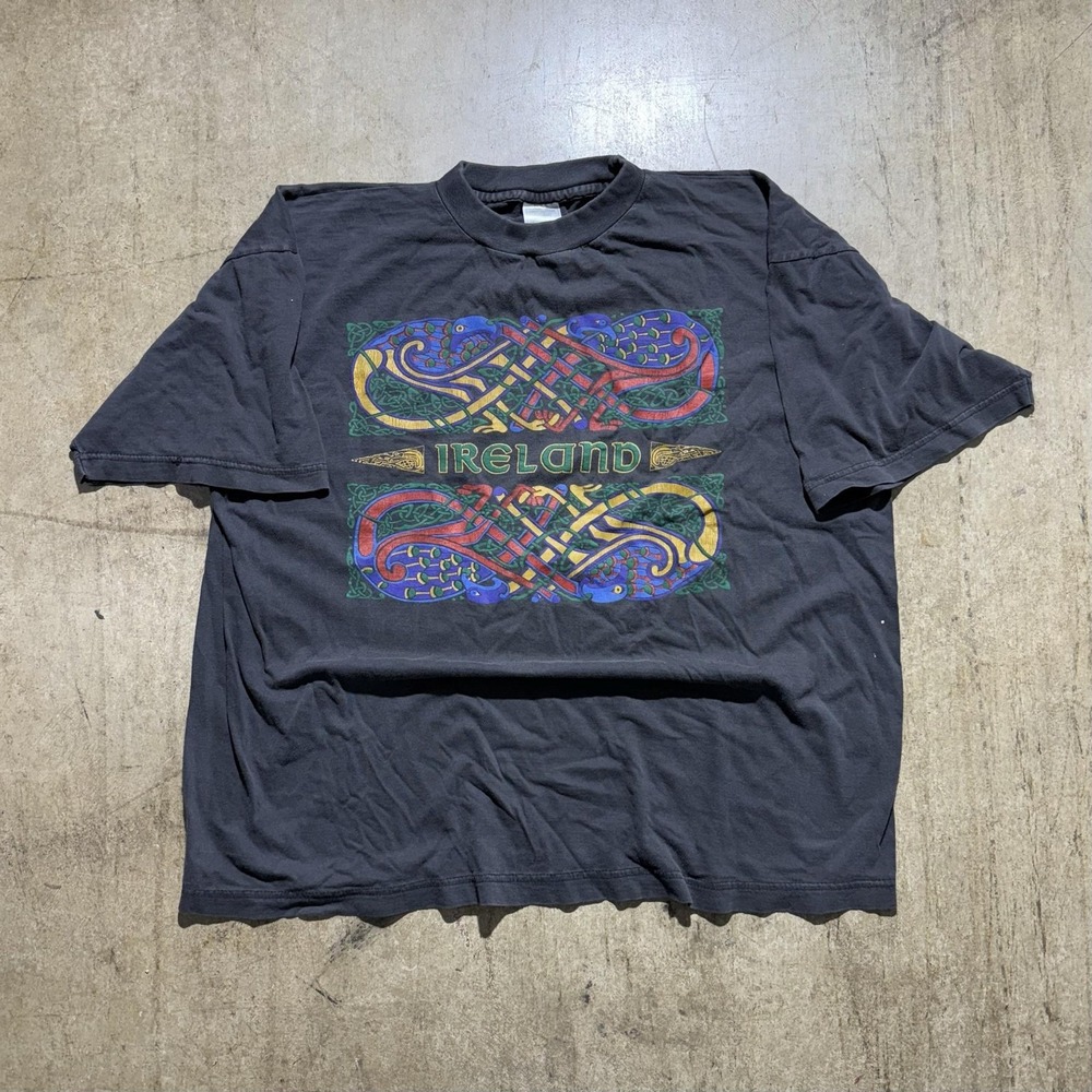 Ireland Shirt Mens Large Black Celtic Knot Graphic Tee T-Shirt Ireland Souvenir